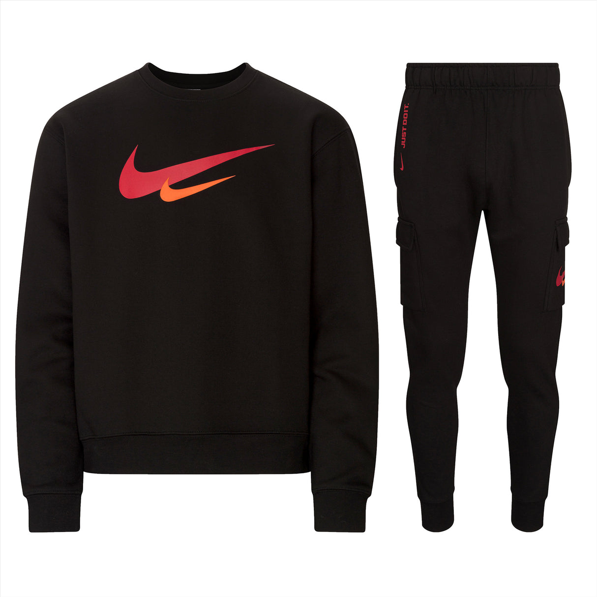Nike Sportswear Printed Swoosh Men’s Tracksuit in Black