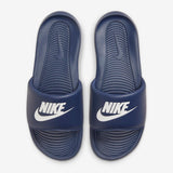 Nike Victori One Slides in Midnight Navy/Midnight Navy/White