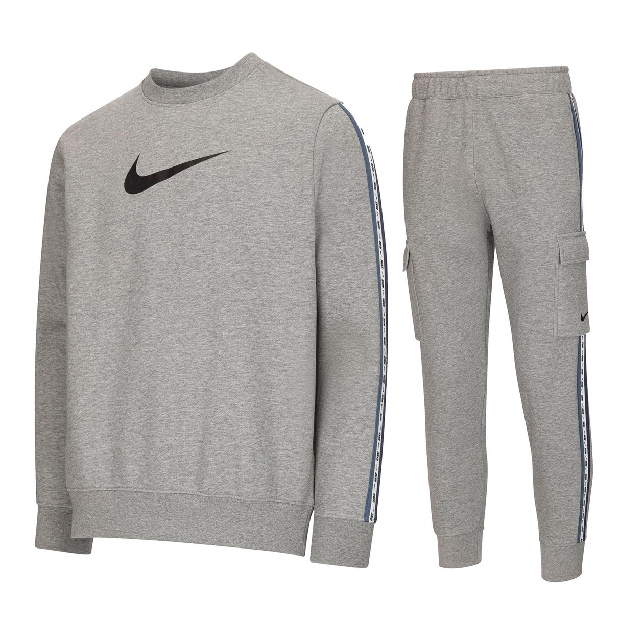 Nike Sportswear Men's Repeat Crew Fleece Tracksuit in Grey