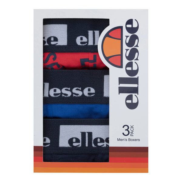 Ellesse Men’s Muxel 3 Pack Underwear Trunks Red / Blue / Blue WB