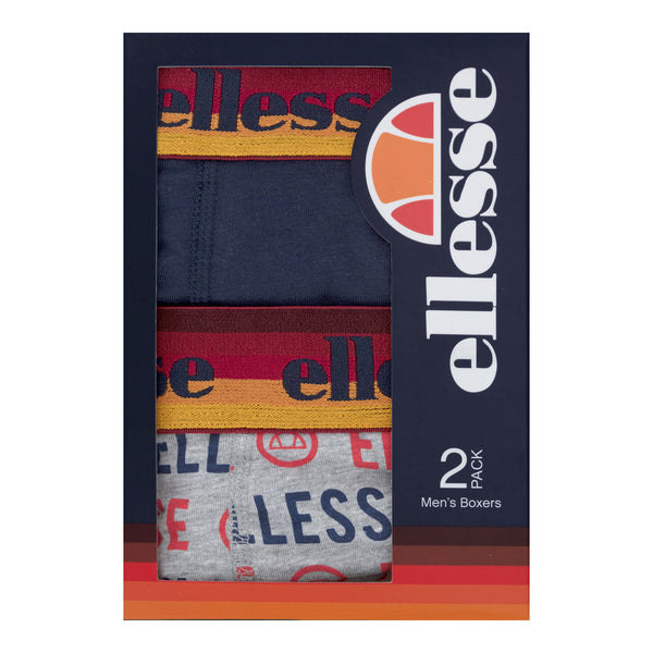 Ellesse Men’s Muxel 2 Pack Underwear Trunks Grey / Blue / Multi