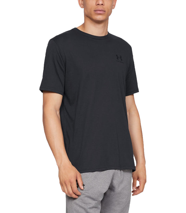Under Armour UA Sportstyle Left Chest Short Sleeve T Shirt in Black