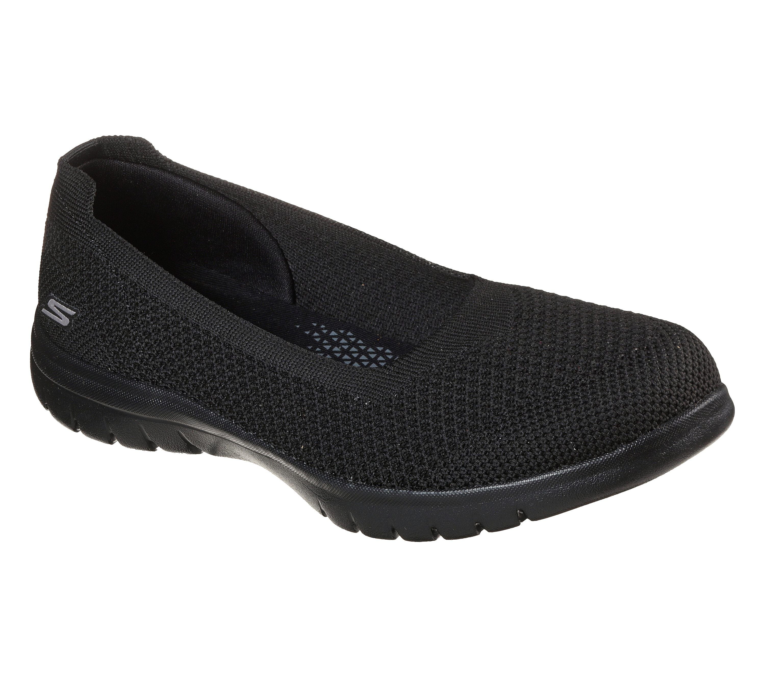 Skechers womens black on sale slip on shoes