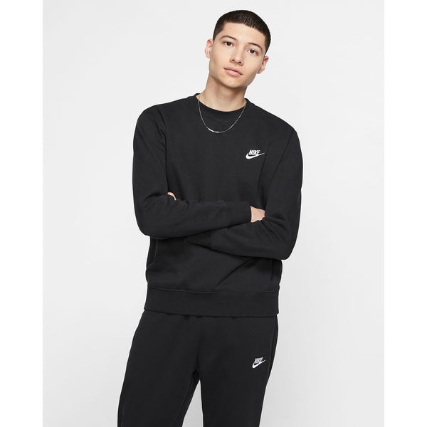 Nike Sportswear Club Fleece Crew Sweatshirt in Black