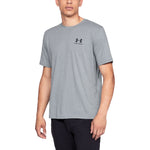 Under Armour UA Sportstyle Left Chest Short Sleeve T Shirt in Grey