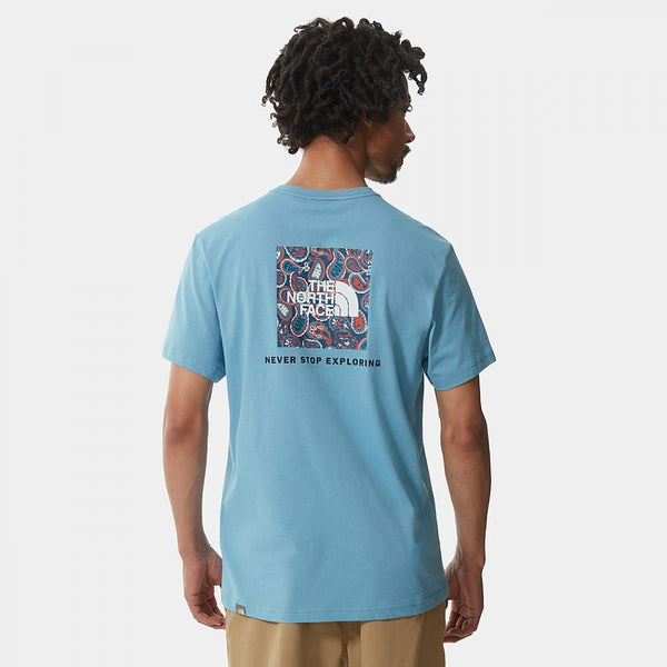 The North Face Men's Redbox T-Shirt in Niagara Blue/Monterey Blue/Ashbury Paisley