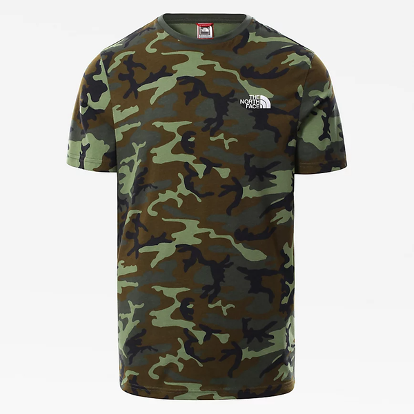 The North Face Men's Short Sleeve Simple Dome T-Shirt in Thyme Brushwood Camo Print