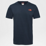 Men’s The North Face Short Sleeve Simple Dome T-Shirt Urban Navy/Fiery Red
