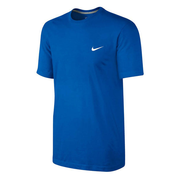 Nike Crew Neck T-Shirt With Embroidered Swoosh in Blue