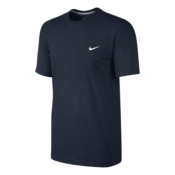 Nike Crew Neck T-Shirt With Embroidered Swoosh in Navy