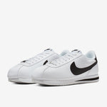Nike Cortez Basic Leather Trainers in White & Black [819719-100]
