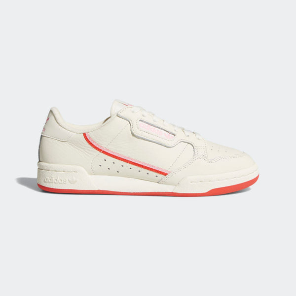 Women's Adidas Originals Continental 80 Trainers in Off White / Active Red / True Pink