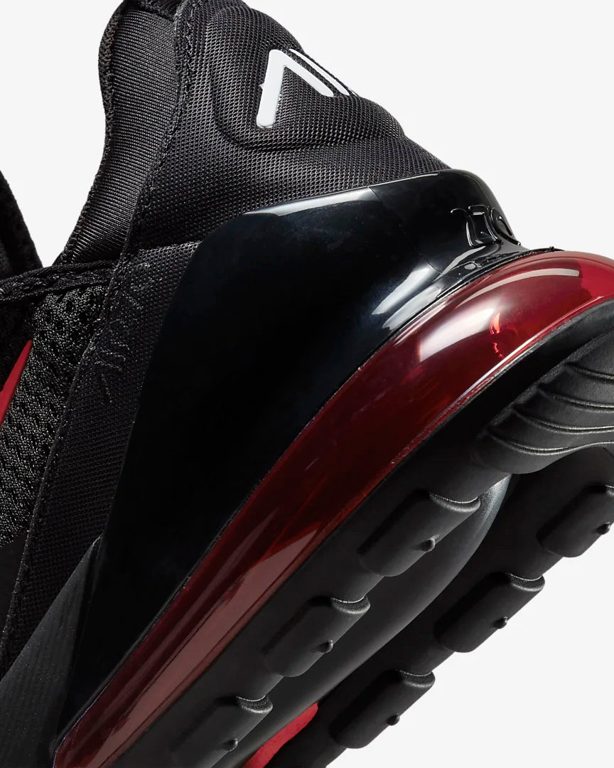 Nike Air Max 270 Trainers in Black/White/University Red [DR8616-002]