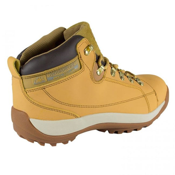 Groundwork GR387 Leather Safety Boot with Steel Toe Cap in Honey