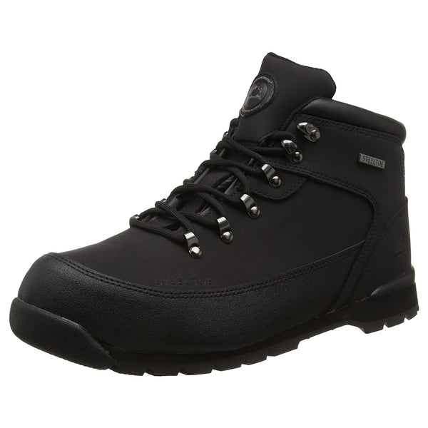 Groundwork GR77 Leather Safety Boot with Steel Toe in Black