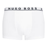 Hugo Boss Three-Pack of Stretch-Cotton Trunks with Logo Waistbands, Black/Grey/White