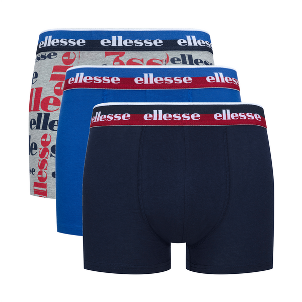Ellesse Men’s Muxel 3 Pack Underwear Trunks Grey / Blue / Multi WB