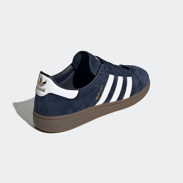 Adidas Originals München Shoes in Collegiate Navy / Clear Blue / Gold Metallic