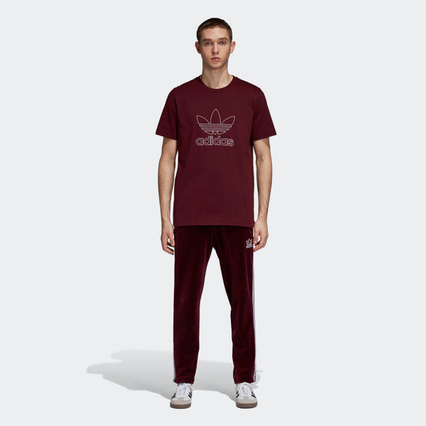 Adidas Originals Men's Outline T Shirt in Burgundy