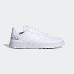Adidas Originals Supercourt Vegan Shoes in White / Blue [FU9728]