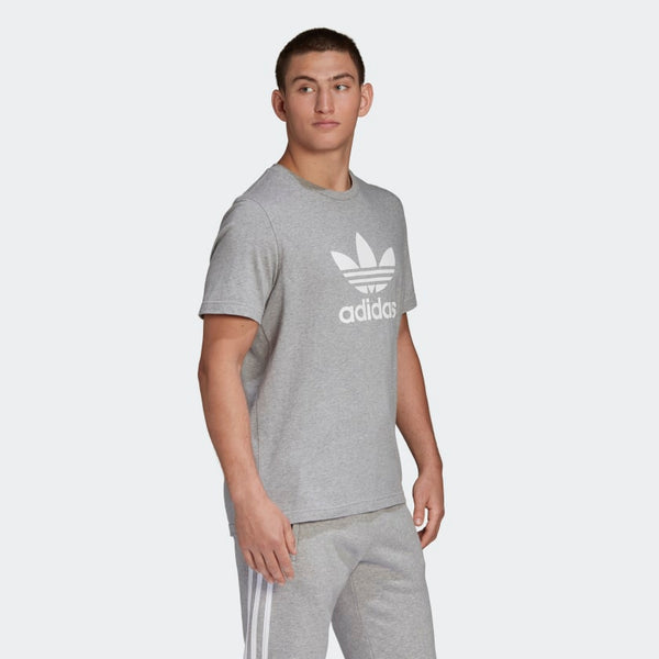 Adidas Originals Mens Trefoil T-Shirt in Medium Grey Heather