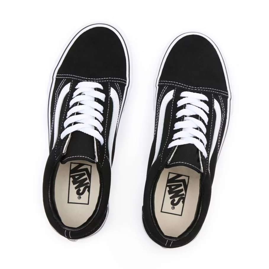 Vans black sale sole white top