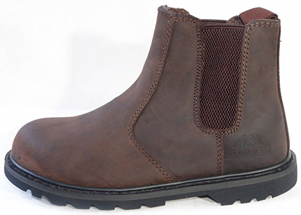 Groundwork GR20 Leather Chelsea Safety Boot with Steel Toe